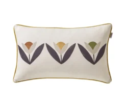 ENSEMBLE ENVELOPPE COUSSIN TULIPES NATUREL