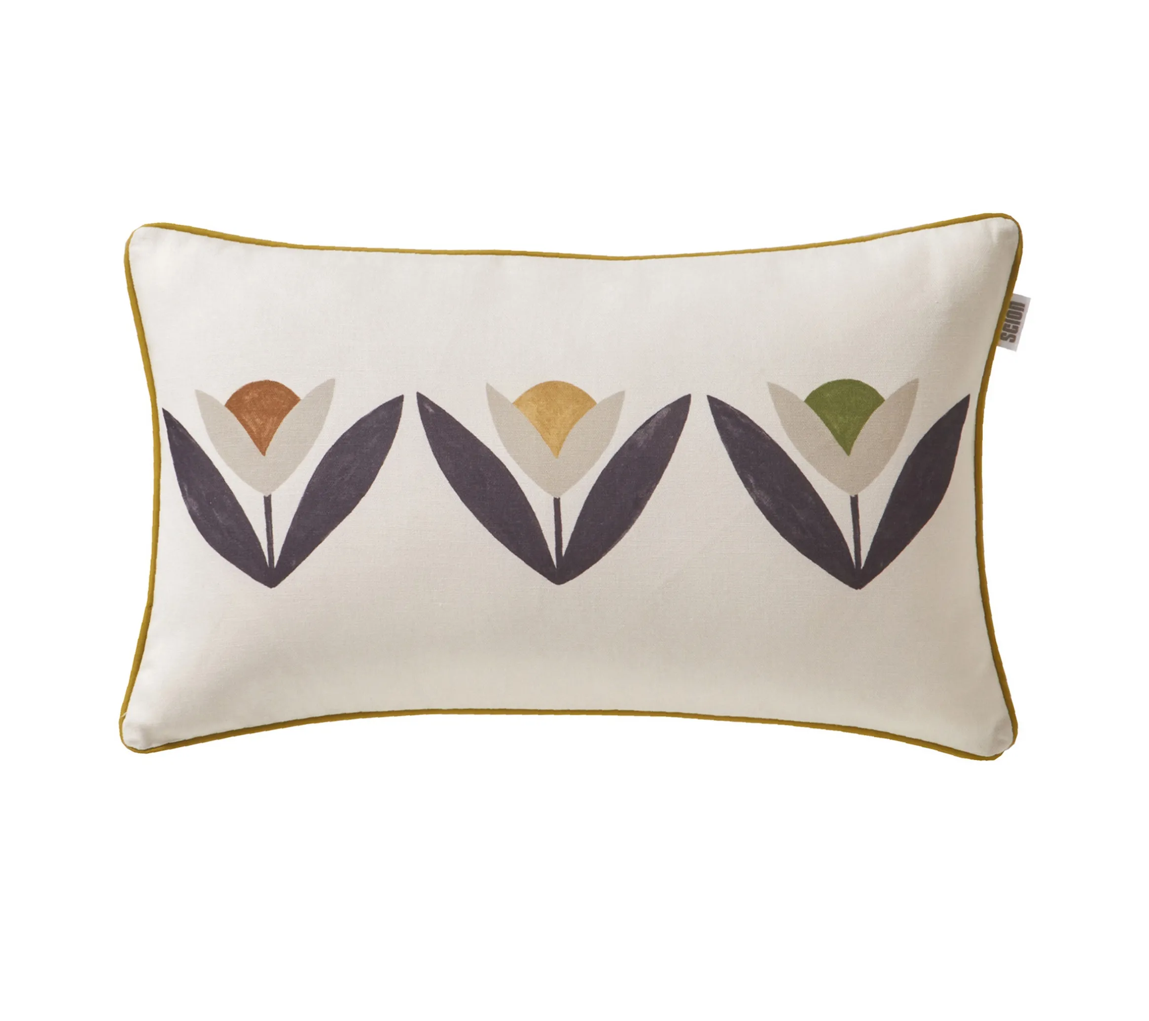 ENSEMBLE ENVELOPPE COUSSIN TULIPES NATUREL