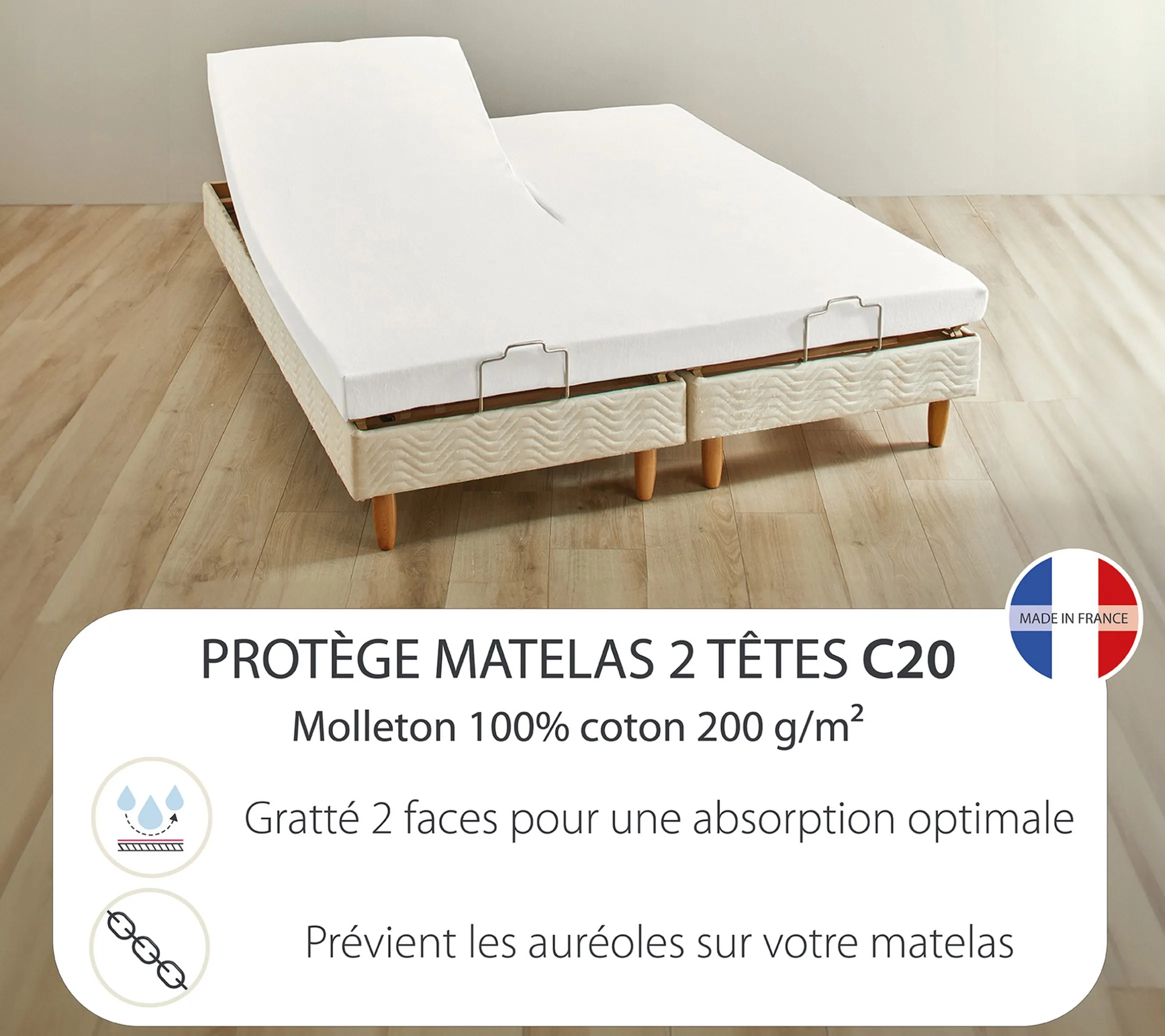 FORME HOUSSE 2 TETES UNI QUALITE C20 BLANC