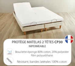 FORME HOUSSE 2 TETES UNI QUALITE CP30 BLANC