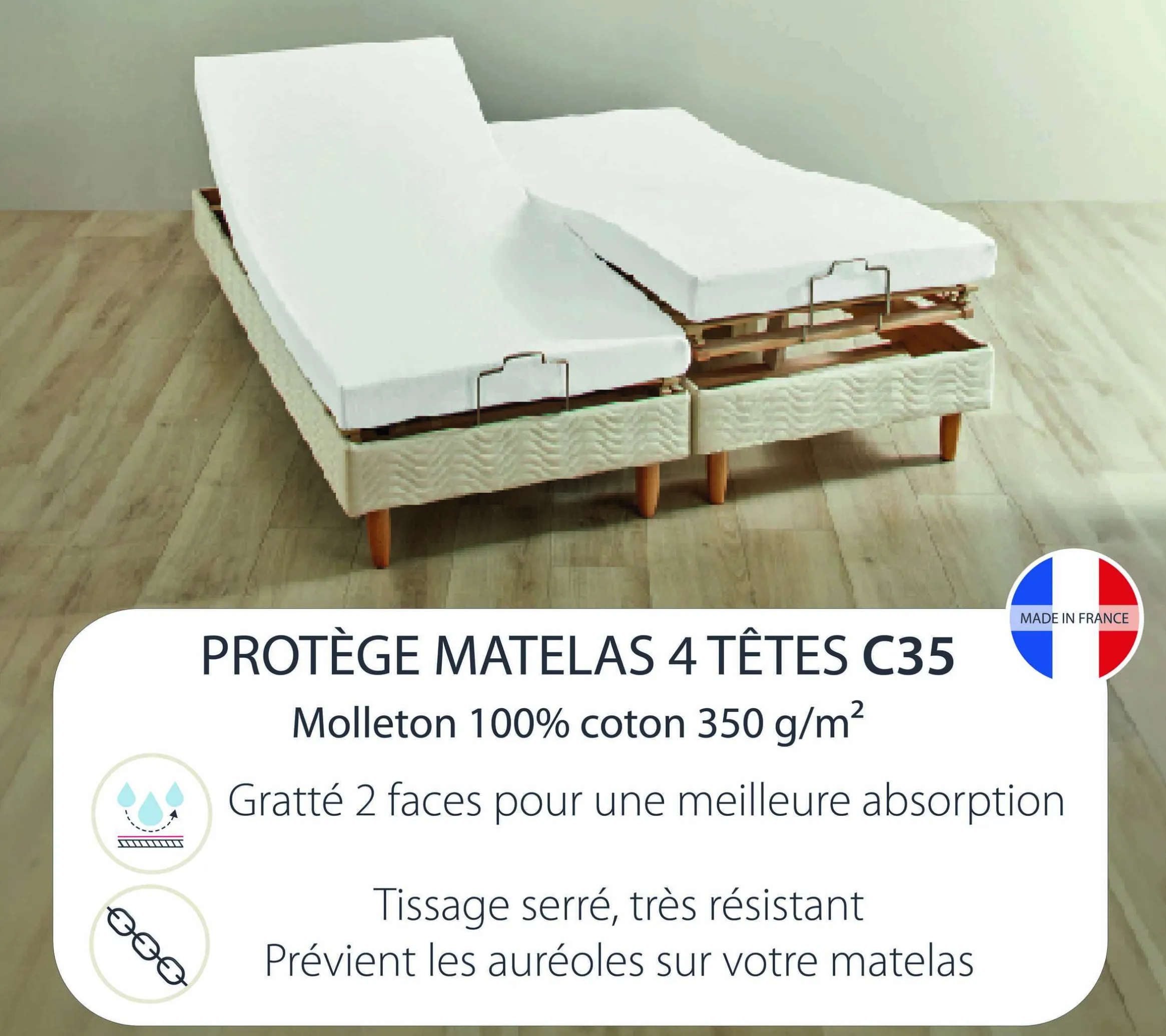 FORME HOUSSE 4 TETES UNI QUALITE C35 BLANC