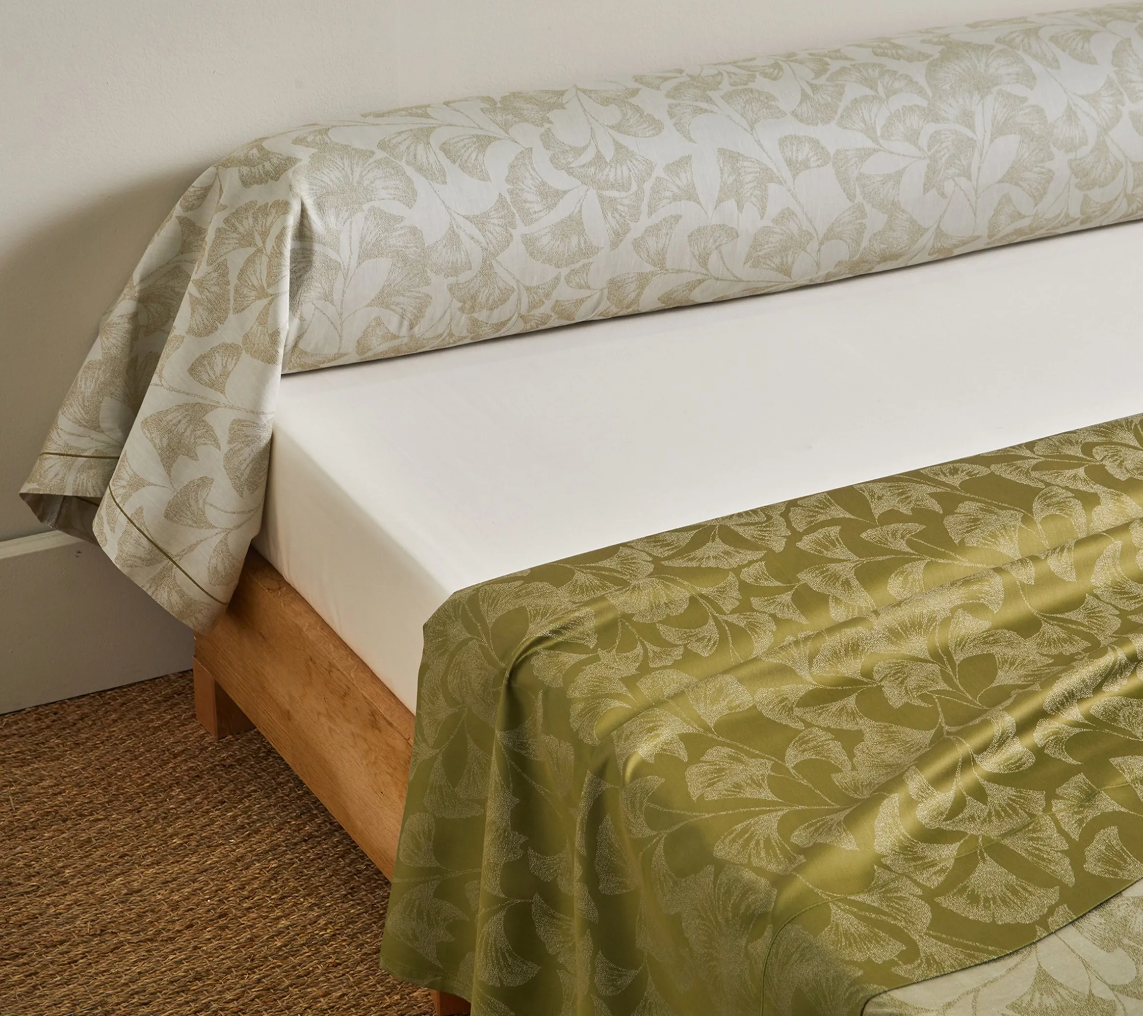 HOUSSE DE COUETTE GINGKO OLIVE