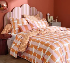 HOUSSE DE COUETTE MR FOX STRIPE CORAIL
