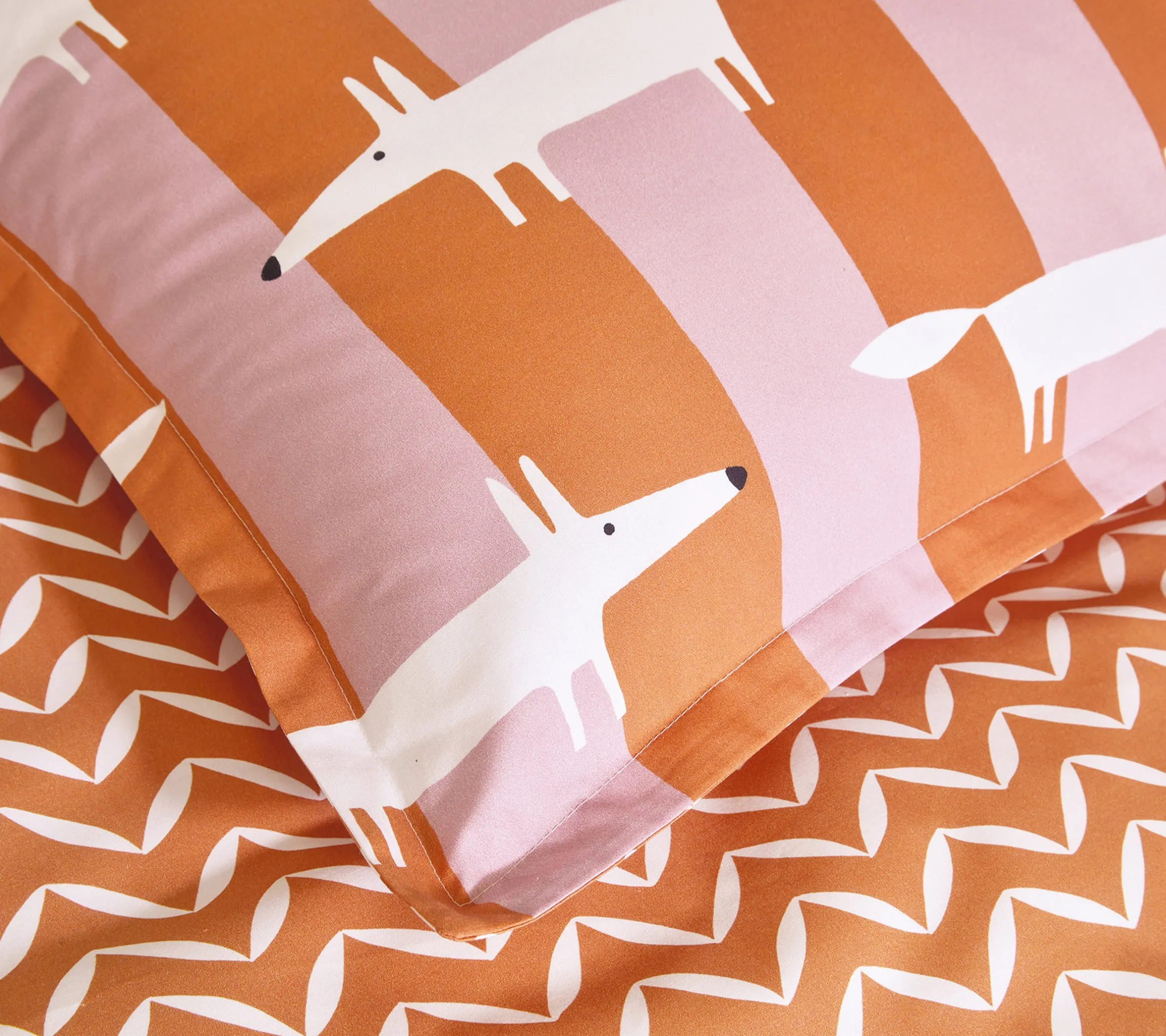 HOUSSE DE COUETTE MR FOX STRIPE CORAIL