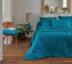 HOUSSE DE COUETTE PALACE BLEU PAON