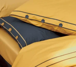 HOUSSE DE COUETTE TANDEM INDIGO/FAUVE