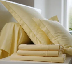 HOUSSE DE COUETTE UNI COTON JAUNE