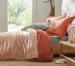 HOUSSE DE COUETTE UNI PERCALE POUDRE