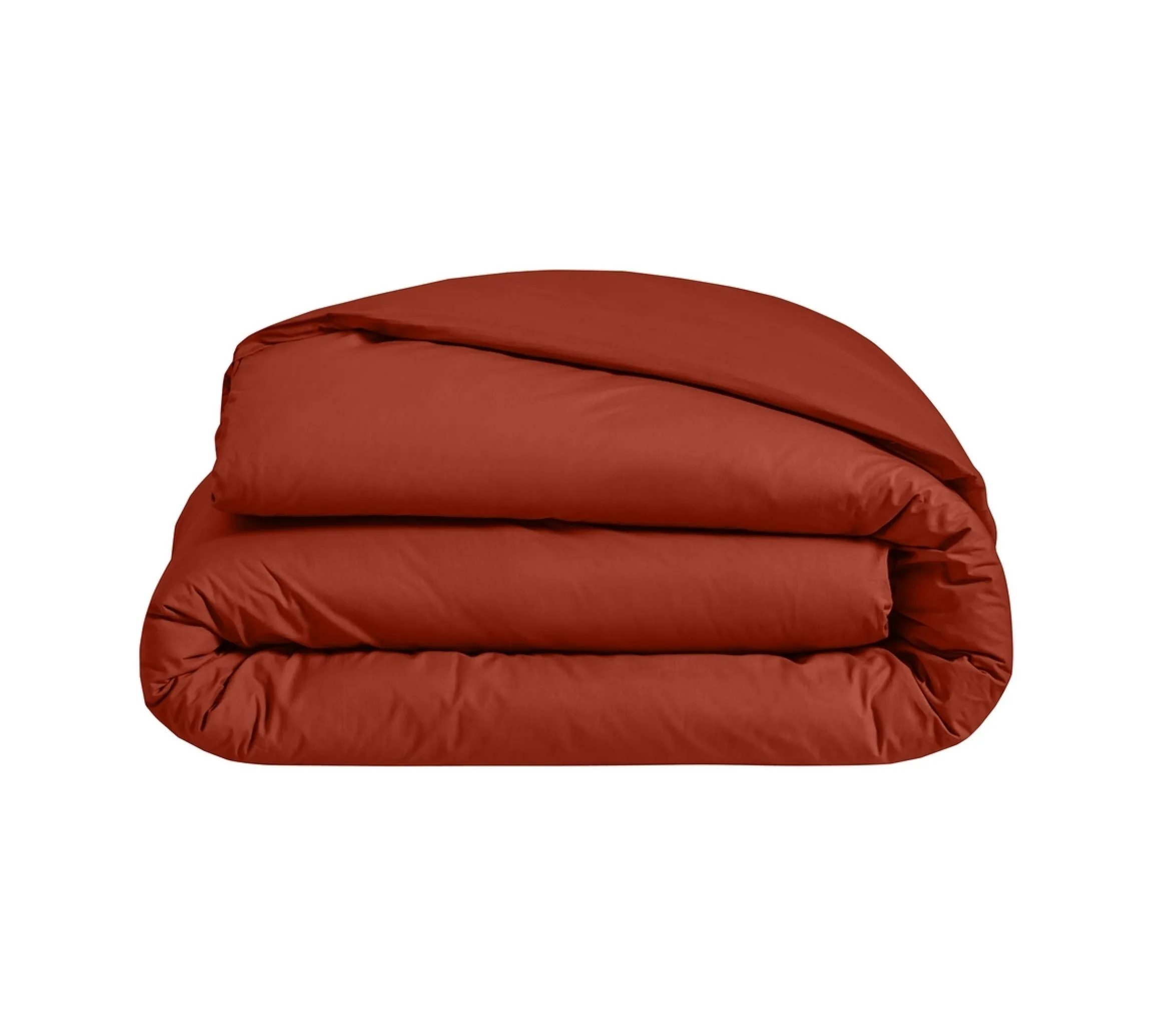 HOUSSE DE COUETTE UNI PERCALE TERRA COTA
