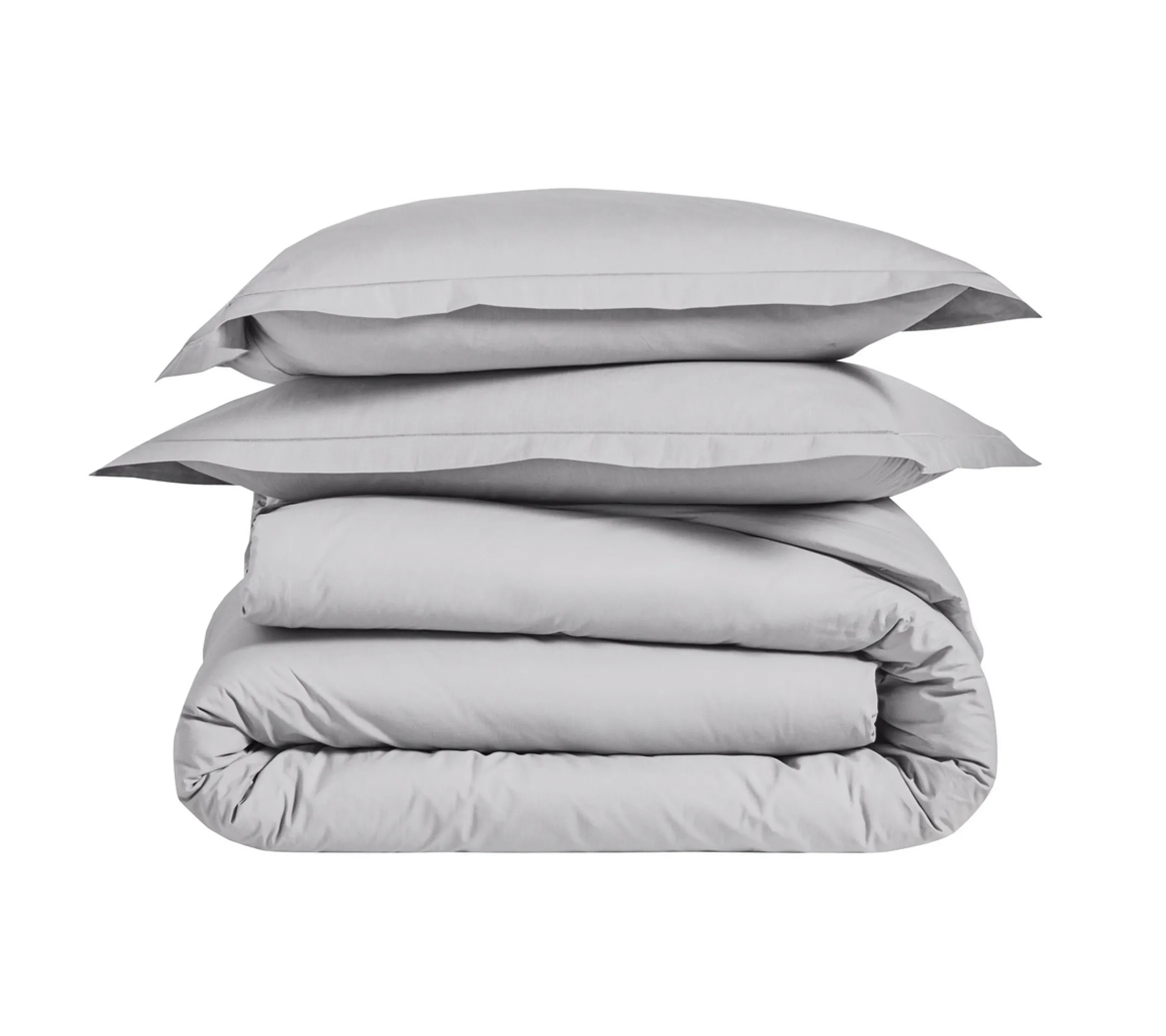 HOUSSE DE COUETTE UNI PERCALE PLATINE