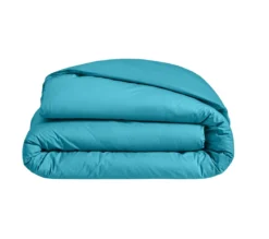 HOUSSE DE COUETTE UNI PERCALE BLEU CANARD