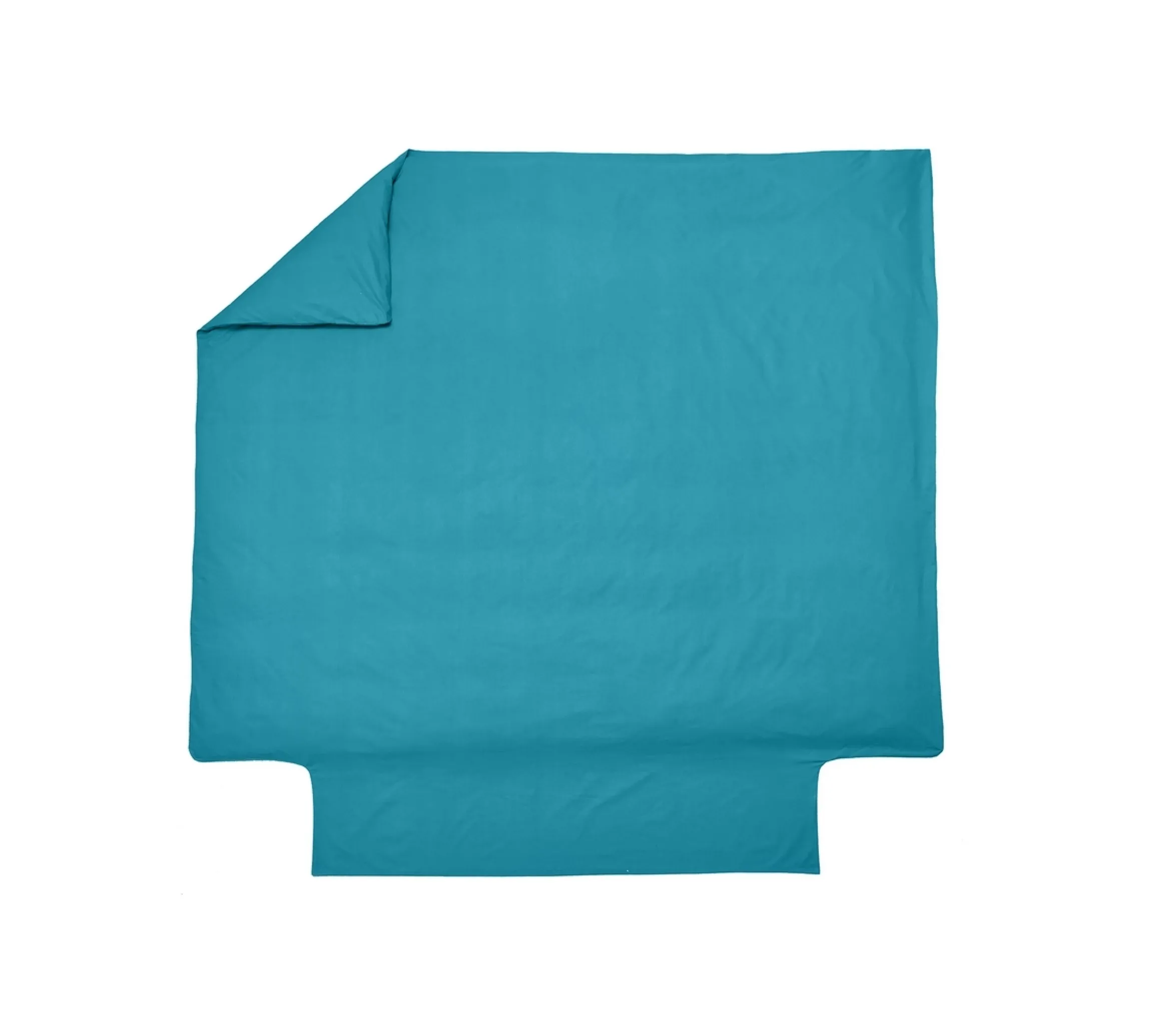 HOUSSE DE COUETTE UNI PERCALE BLEU CANARD