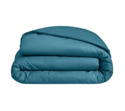 HOUSSE DE COUETTE UNI PERCALE BLEU PAON