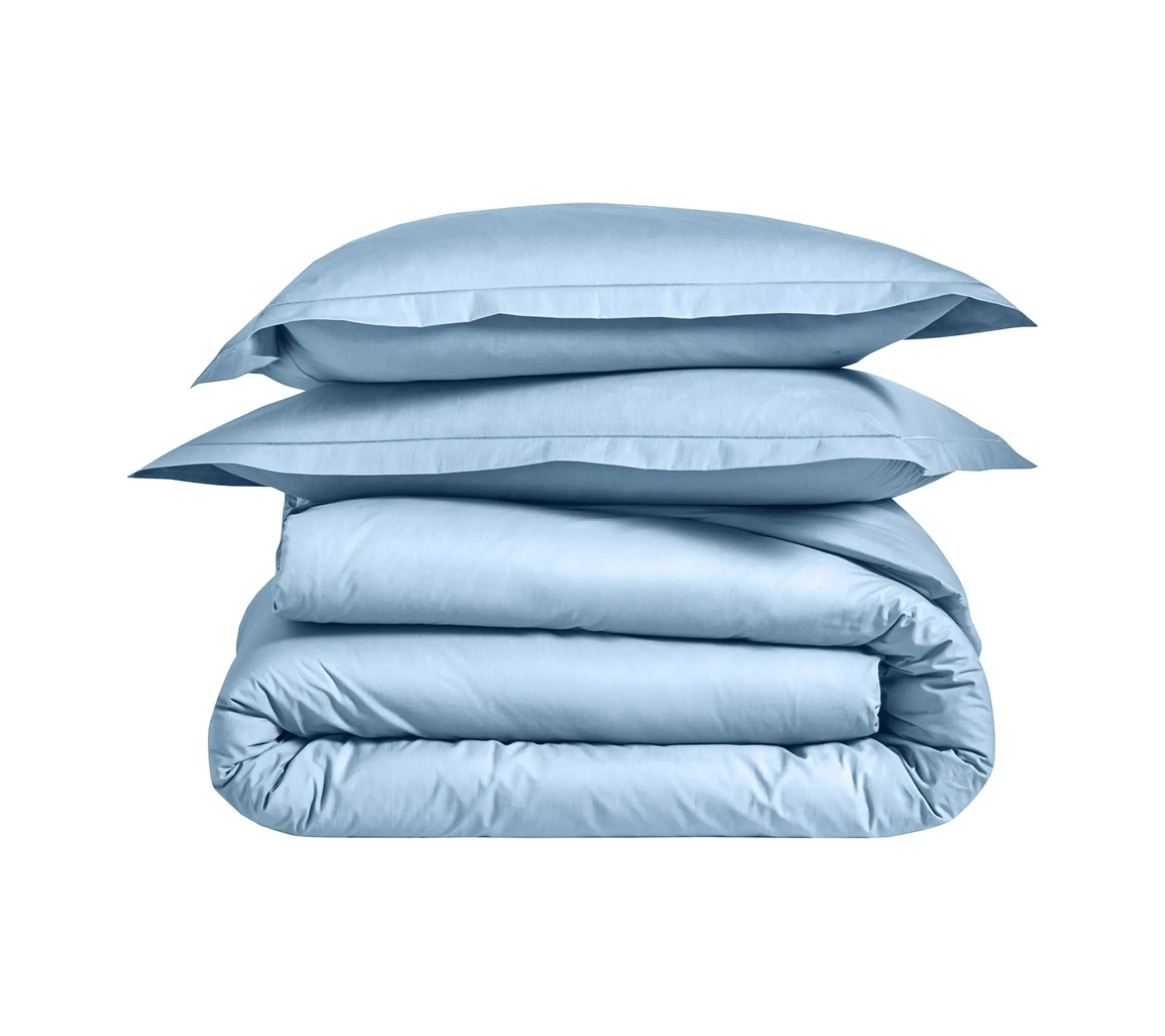 HOUSSE DE COUETTE UNI PERCALE BLEU CIEL