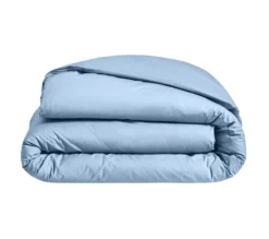 HOUSSE DE COUETTE UNI PERCALE BLEU CIEL