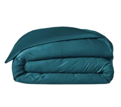 HOUSSE DE COUETTE UNI SATIN BLEU PAON