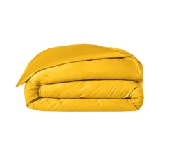 HOUSSE DE COUETTE UNI SATIN JAUNE IMPERIAL
