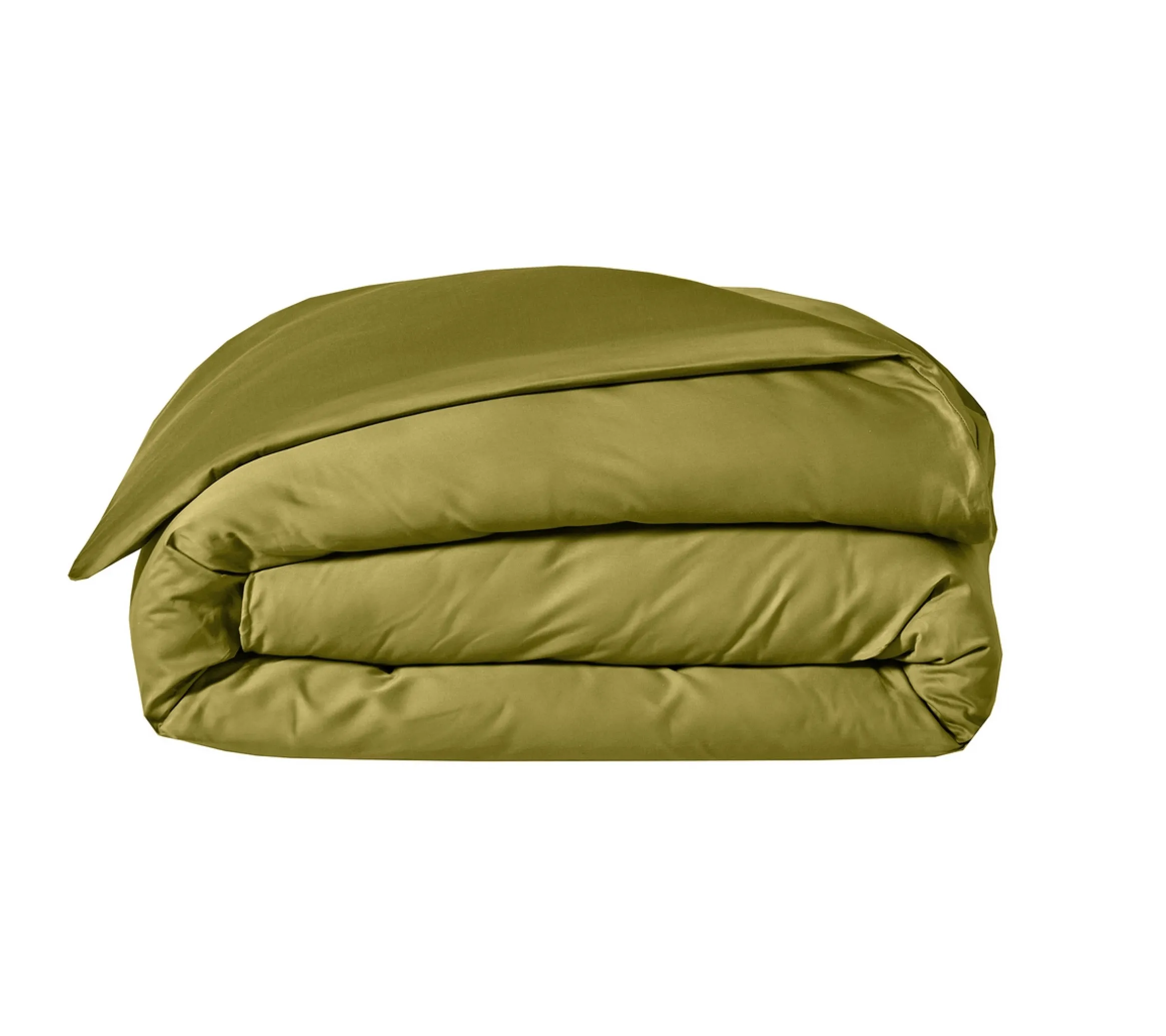 HOUSSE DE COUETTE UNI SATIN OLIVE