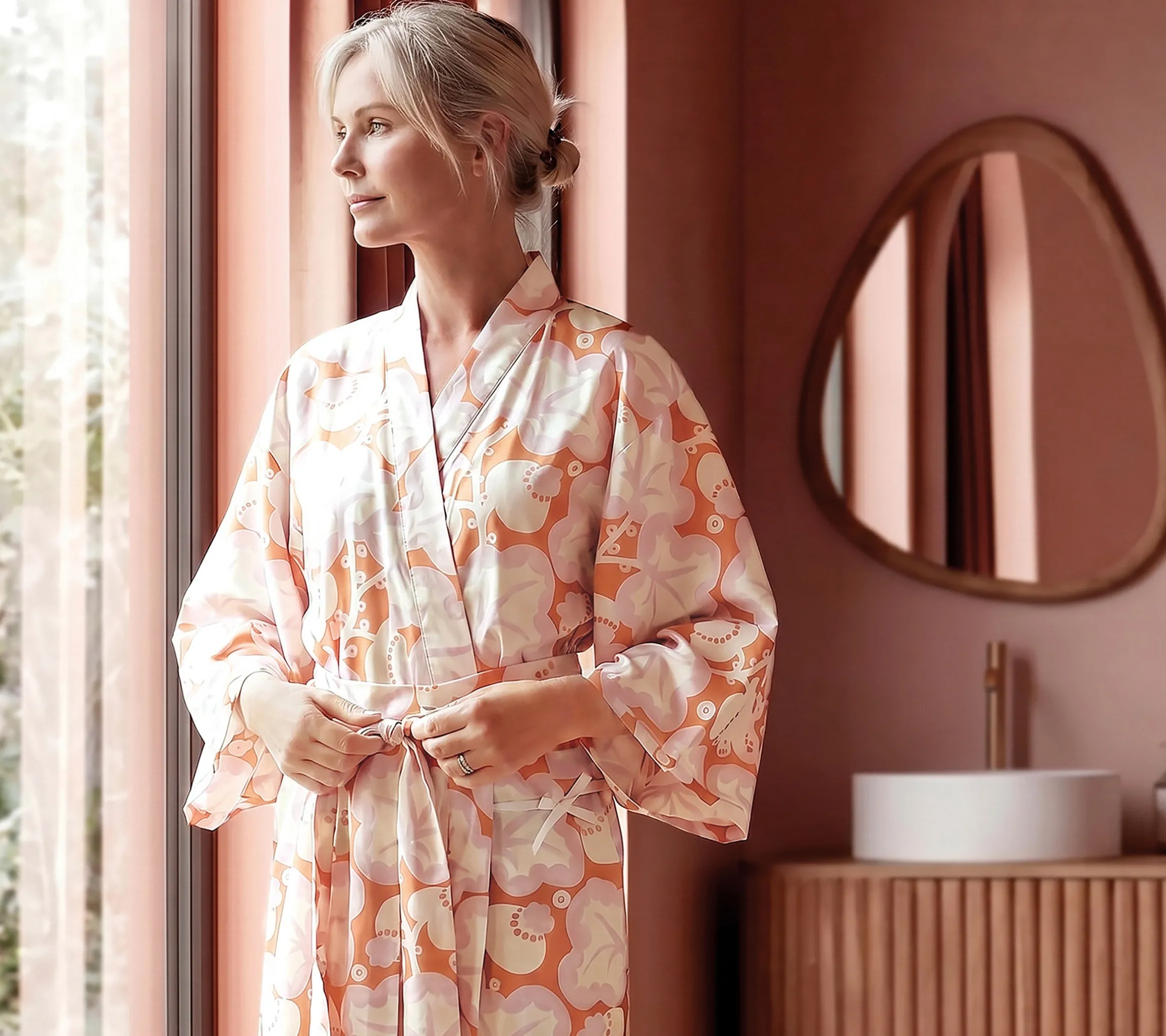 KIMONO POPPY CORAIL