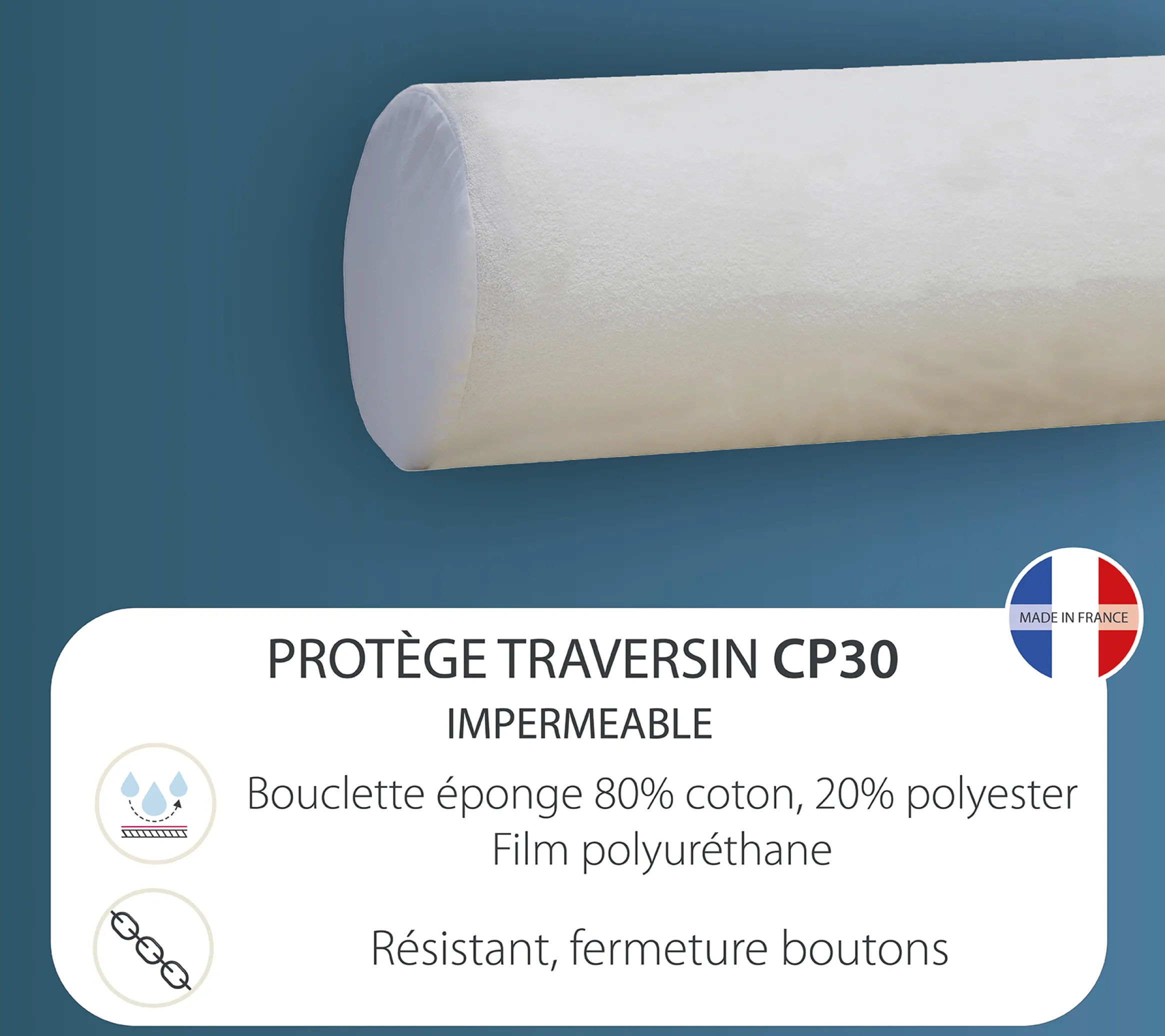 POLOCHON UNI QUALITE CP30 BLANC